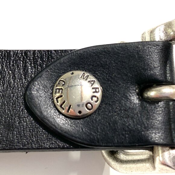 Ciao, Marco!  Marco Celli Taurus Black Leather Belt, 30 to 35 inches - Picture 3 of 8